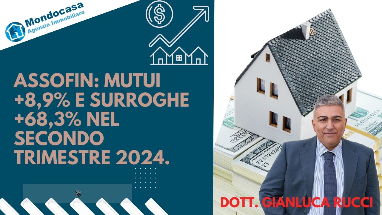 Assofin: mutui +8,9% e surroghe +68,3% nel secondo