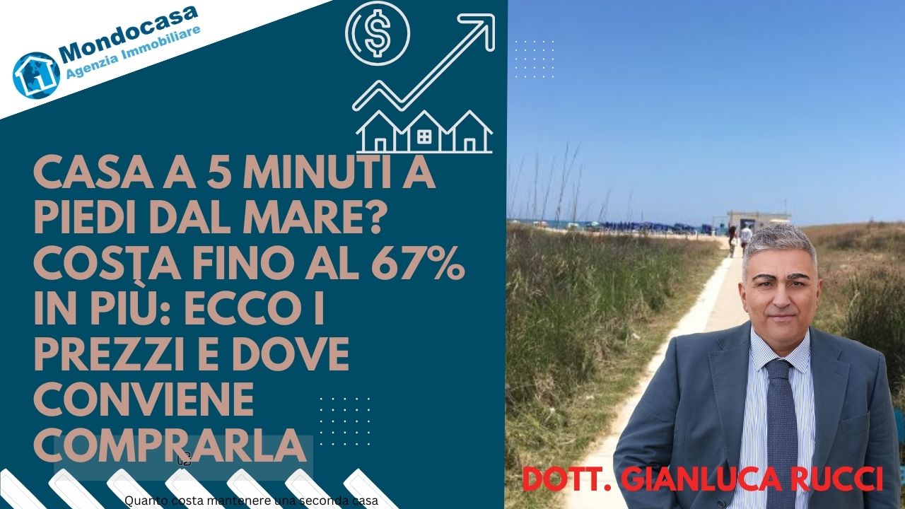 Casa vicino al mare, costa fino al 67% in più