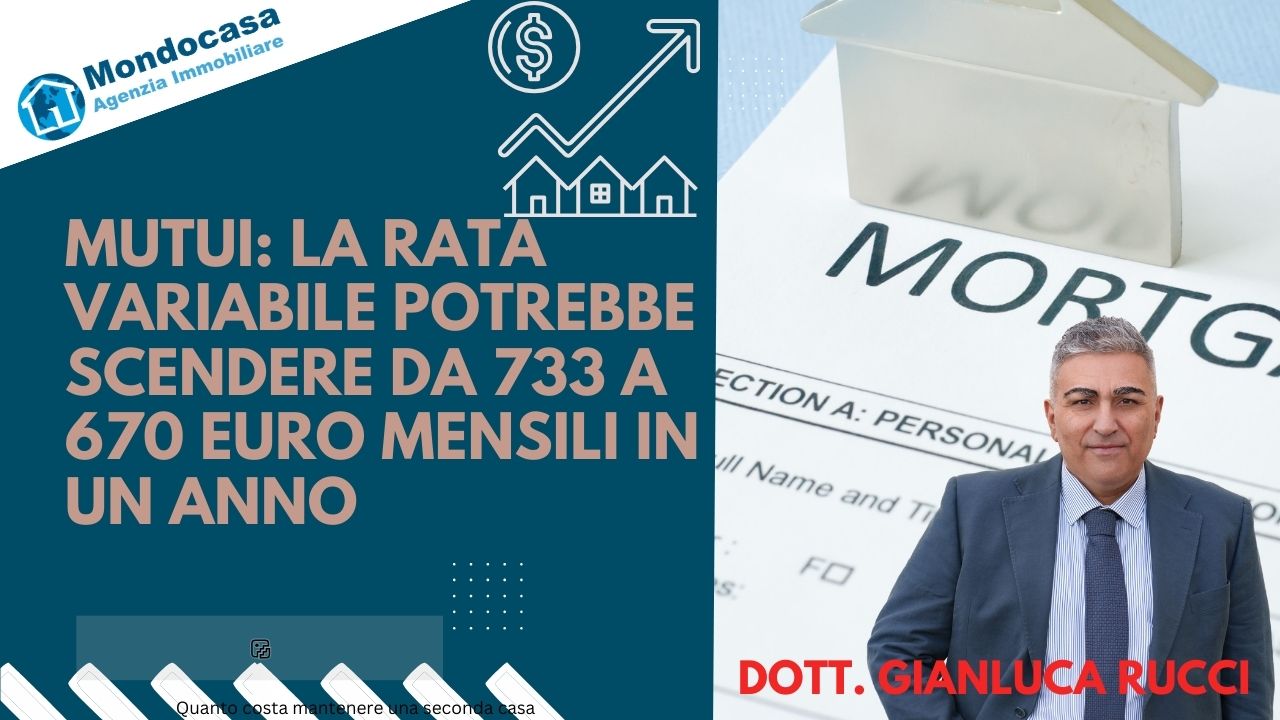 Mutui rata variabile possibile calo da 733 a 670