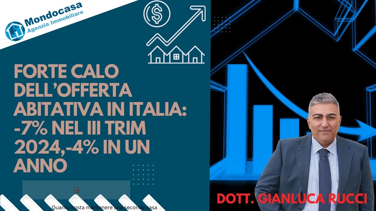 Offerta abitativa in Italia: -7% III trim 2024 -4%